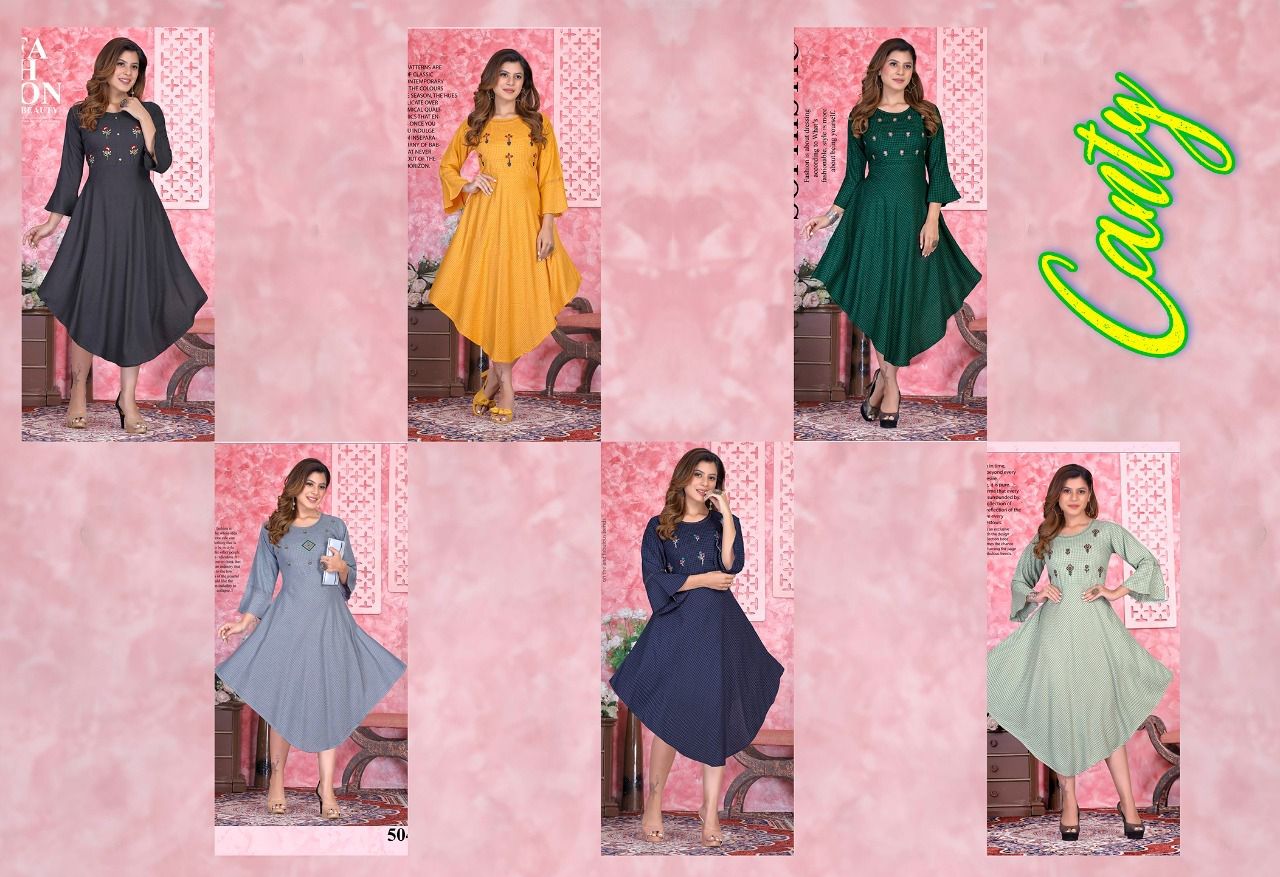 Beauty Queen Canty 1 New Exclusive Wear Rayon Anarkali Kurti Collection